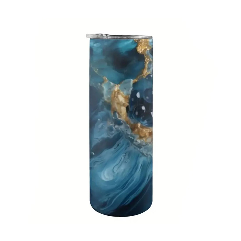 Marble Stainless Steel Travel Mug - Blue Marble - كأس